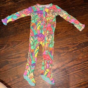 Bums and Roses dinosaur footies size 3/6 months